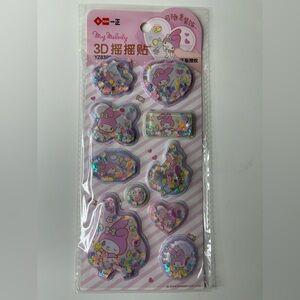 NEW My Melody 3D Puffy Shaker Stickers (With Glitter / Confetti Inside)